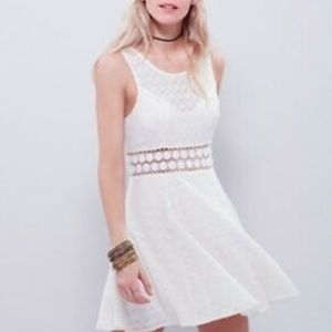 Free People Dress Daisy Cutout Fit Flare Cream